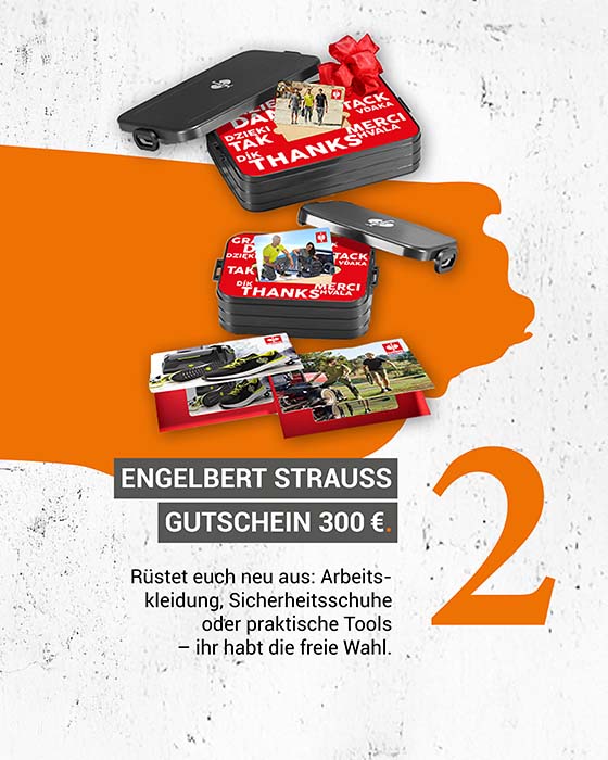 2. Preis - Engelbert Strauss Gutschein im Wert von € 300