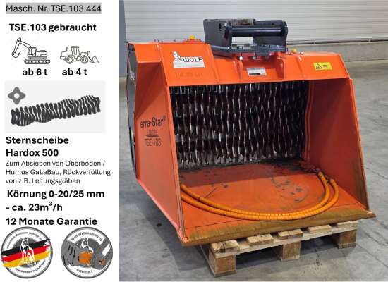 Terra-Star TSE.103 für mittlere Siebung Körnung 0-20/25 mm Bagger ab 6t