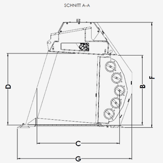 Schnittzeichnung Schaufelseparator TSP.155 seitlich